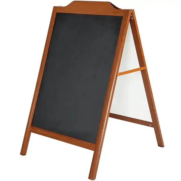 Display Alu A-Kridtskilt gadeskilt 60x80 cm trælook