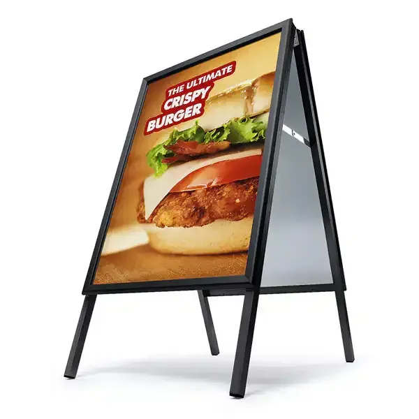 Display Alu-Line 70x100 gadeskilt sort snapramme