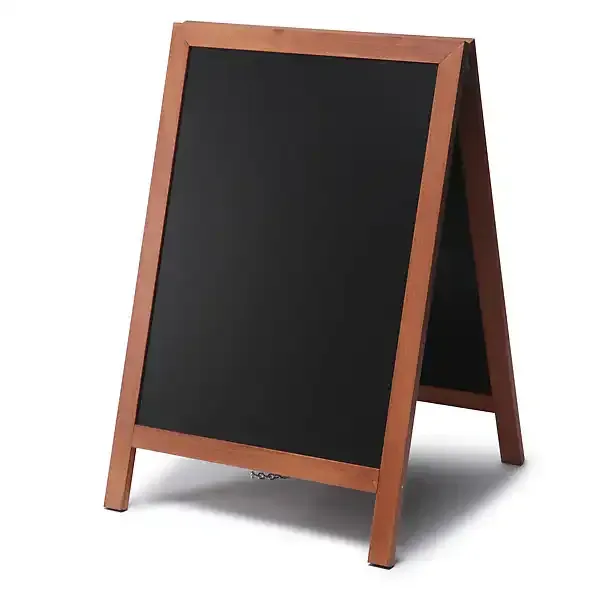 Display A-skilt teaktræ 55x82 cm inkl. kridttavle