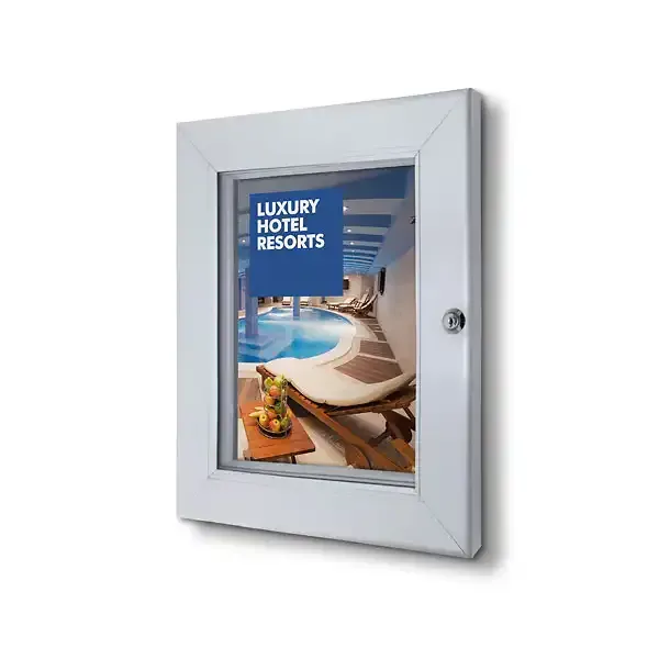 Display Standard plakatramme A4 låsbar 54 mm sølv