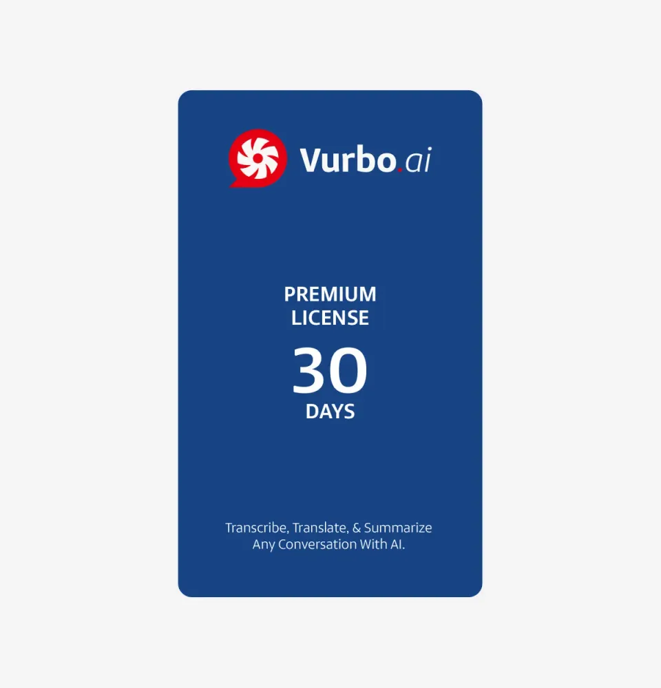 Vurbo.ai Premium software ubegrænset tolkning