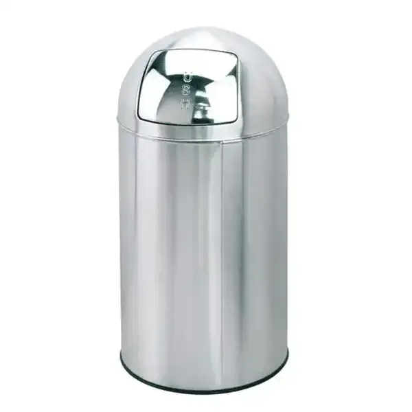 Display affaldsbeholder push-up låg 40 liter stål