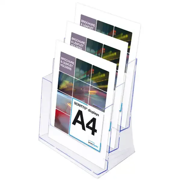 Display 3DA4P brochureholder 3 rum A4 højformat plast
