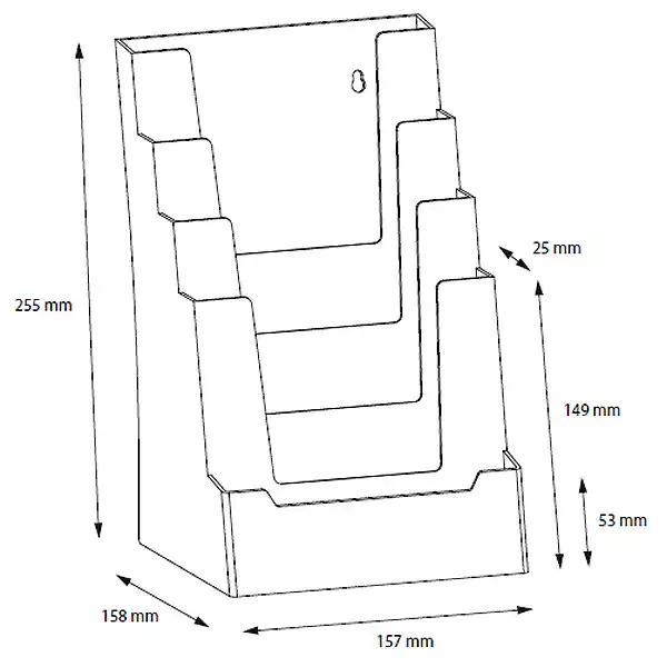 Display ECO brochureholder A5 4+1 rum bordmodel