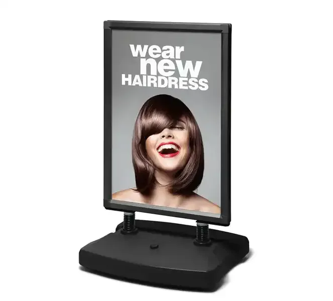 Display Windtalker City gadeskilt A1 sort med hjul