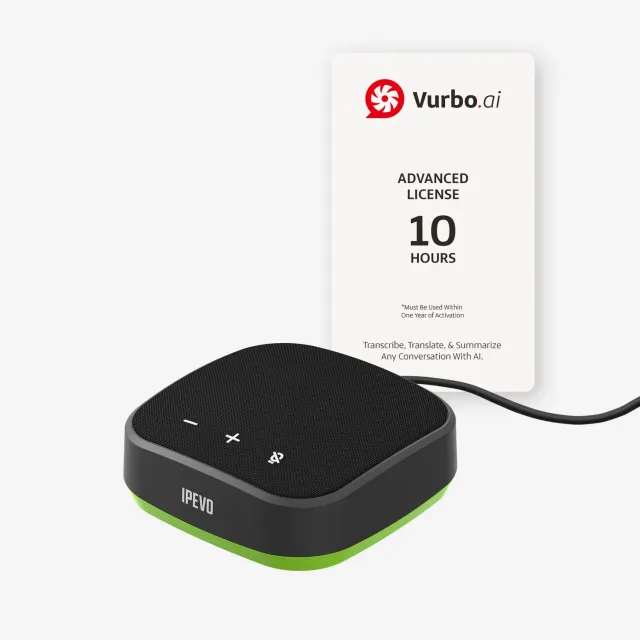 IPEVO VC-A10 højttalertelefon med Vurbo.ai 10 timer