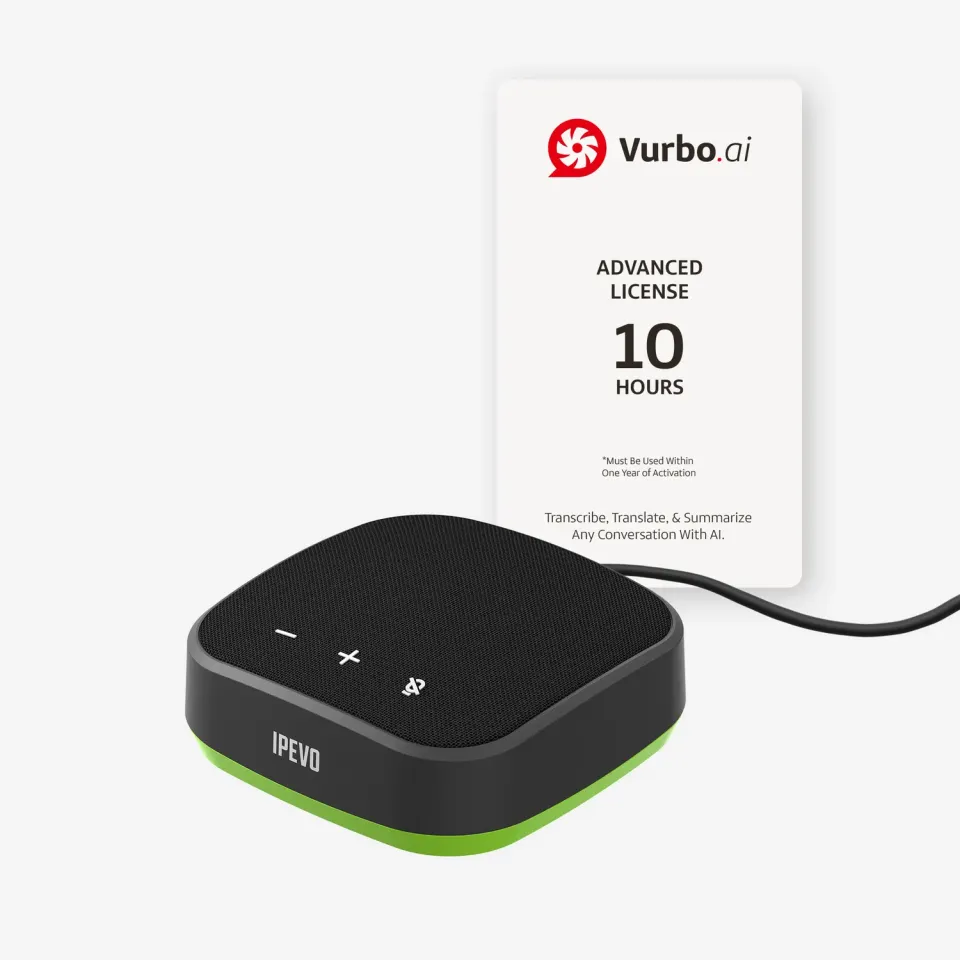 IPEVO VC-A10 højttalertelefon med Vurbo.ai 10 timer