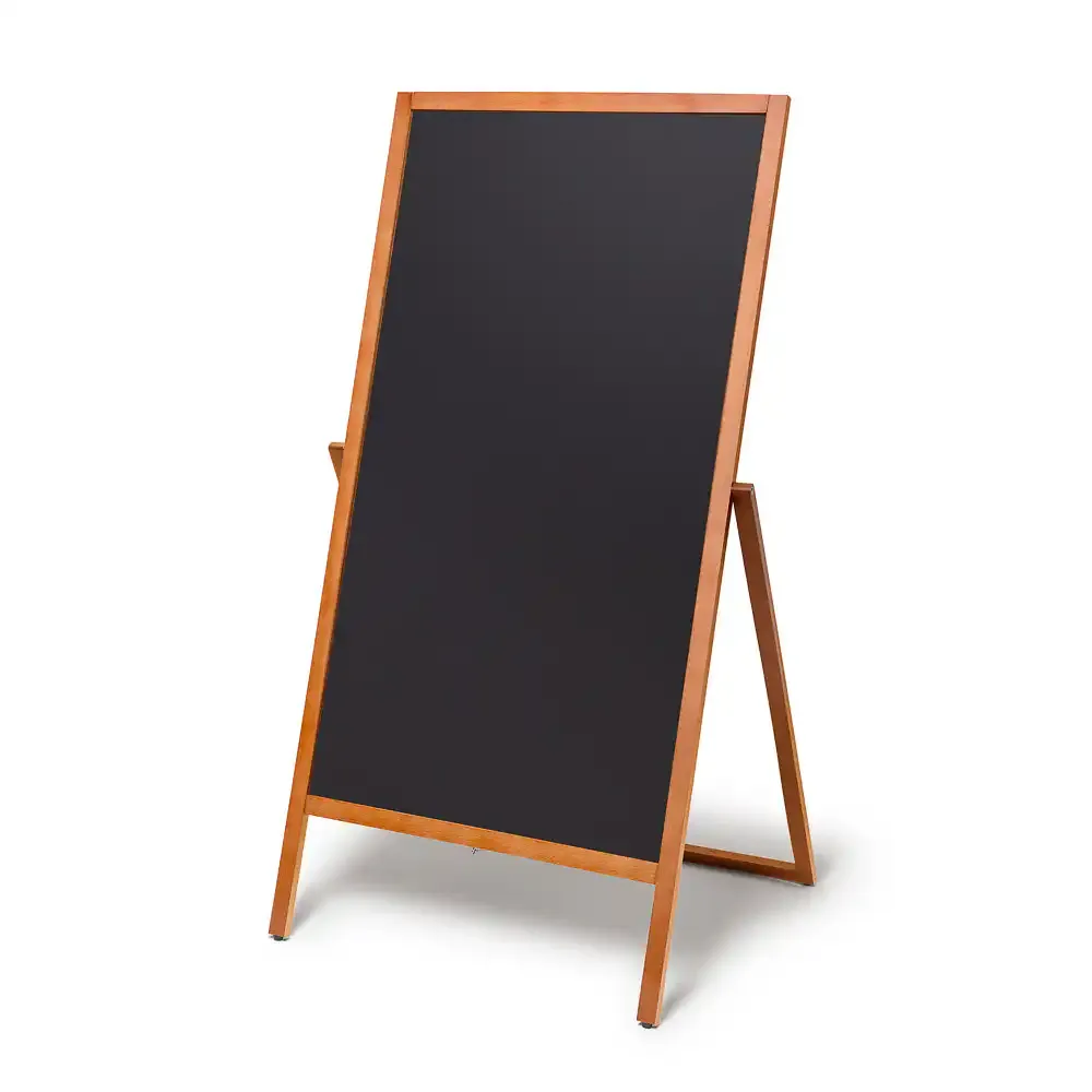 Flip A-træskilt teak kridttavle 68x140 cm