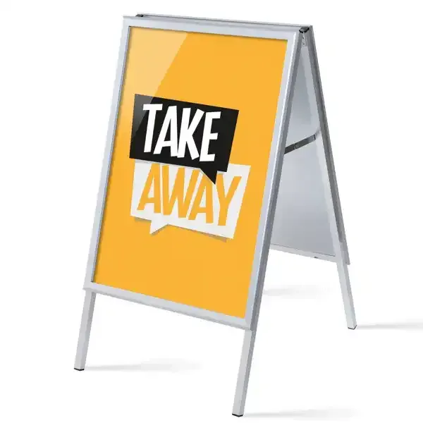 Display Alu-Line gadeskilt A1 Take Away gul