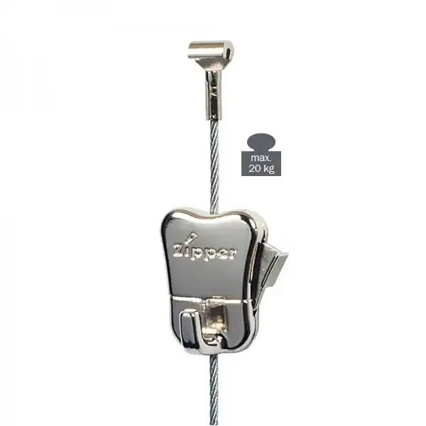 Display Zipper krog galleriophæng 20kg stålwire