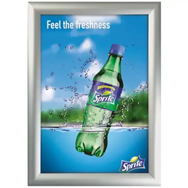 Display snapramme 70x100 cm 45 mm profil aluminium sølv