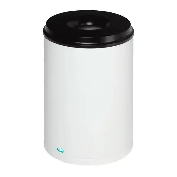 Display papirkurv 110 liter hvid RAL9016 stål