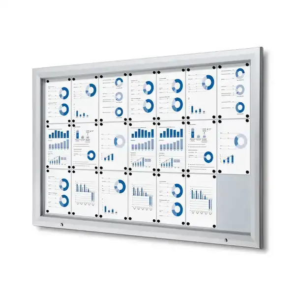 Display Premium opslagsskab 21xA4 magnettavle udendørs