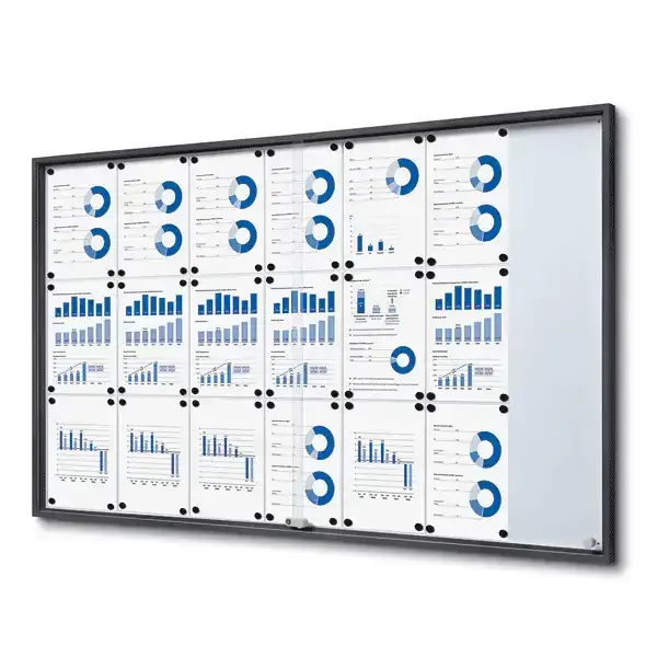 Display opslagsskab slim 21xA4 antracit skydedøre