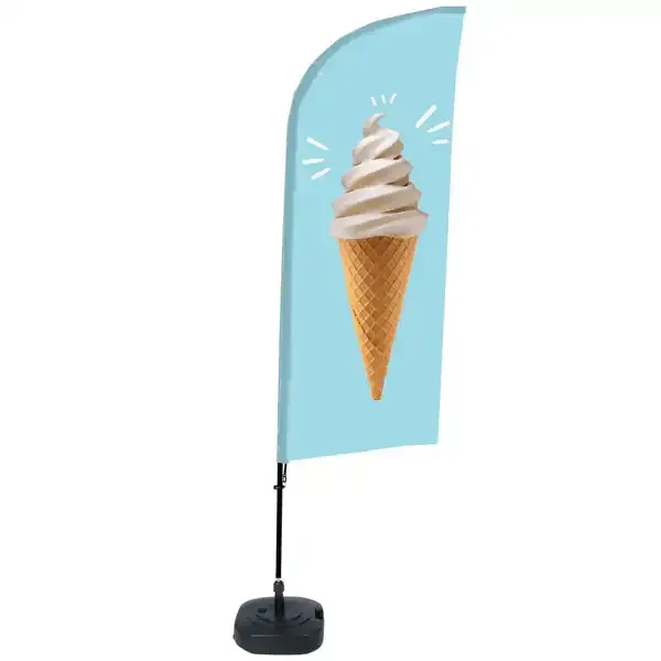 Display BeachFlag ICE CREAM flag 89x240 cm komplet