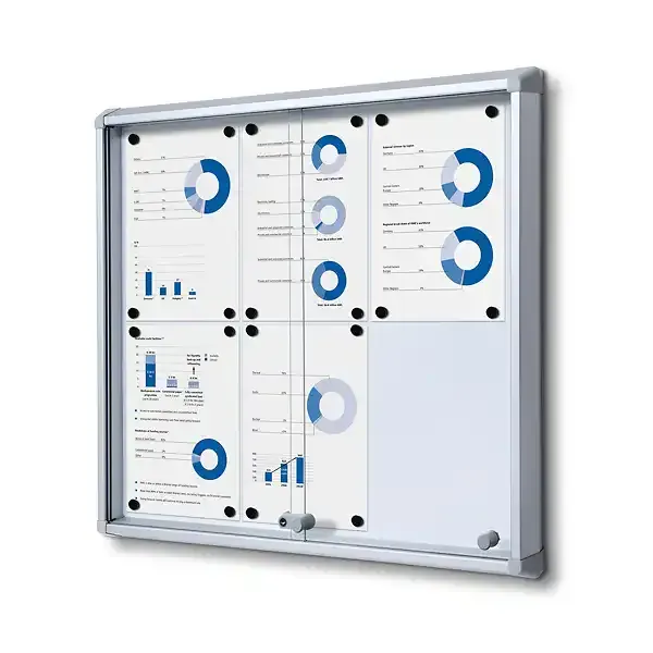 Display Opslagsskab 6xA4 glasskydedøre magnet indendørs