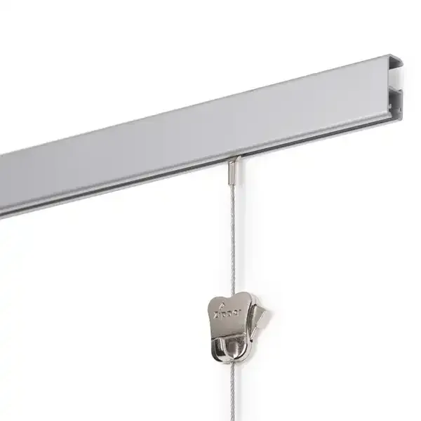 Display Cliprail Pro galleriskinne sølv 200 cm 45 kg