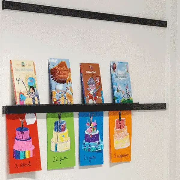 Display Grip-up gallerihylde 200 cm sort aluminium