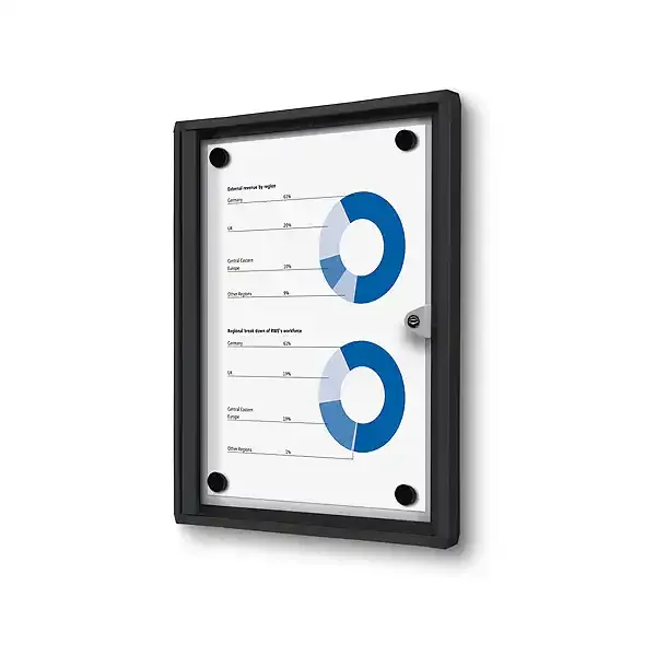 Display Economy opslagsskab 1xA4 sort magnetisk indendørs