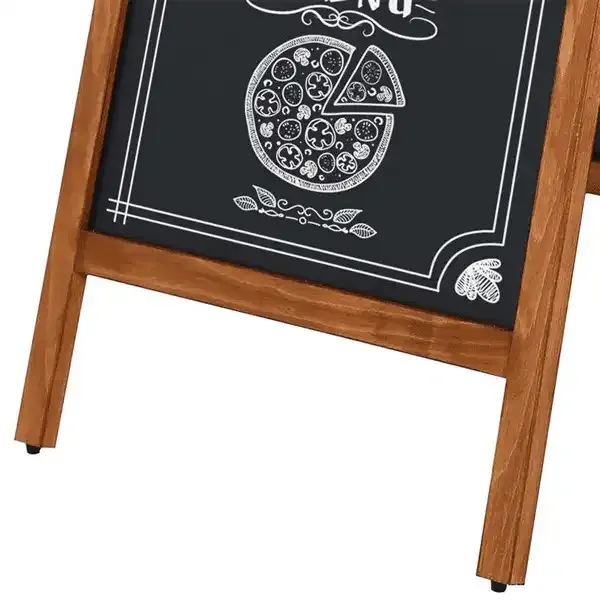 Display A-skilt bøg magnet kridttavle 60x120 cm