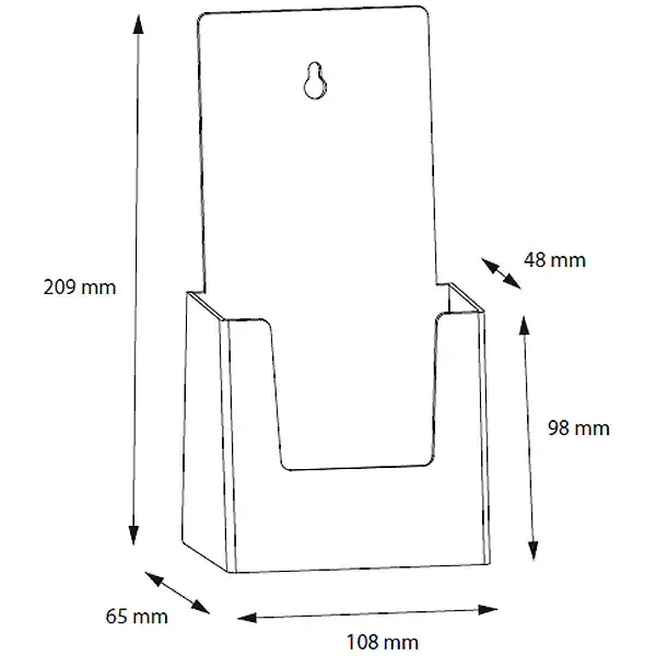 Display flyerholder bord M65 1 rum højformat akryl