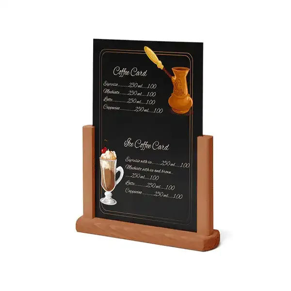 Display Disk TCHBLBA5 menutavle A5 teak dobbeltsidet