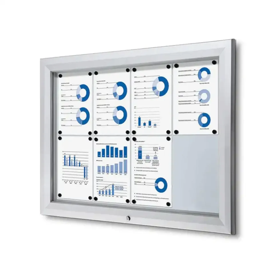 Display Premium opslagsskab 8xA4 udendørs magnet vandtæt