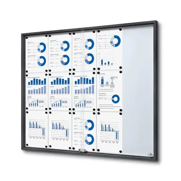 Display opslagsskab slim 15xA4 antracit skydedøre