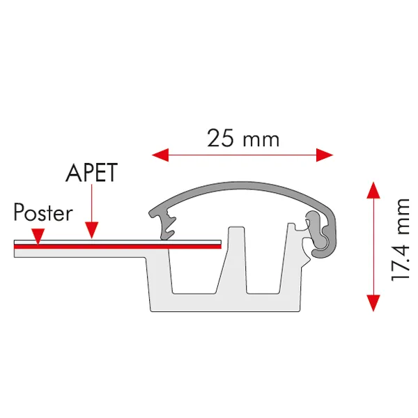Display Opti Ramme A3 snapramme sort 25 mm