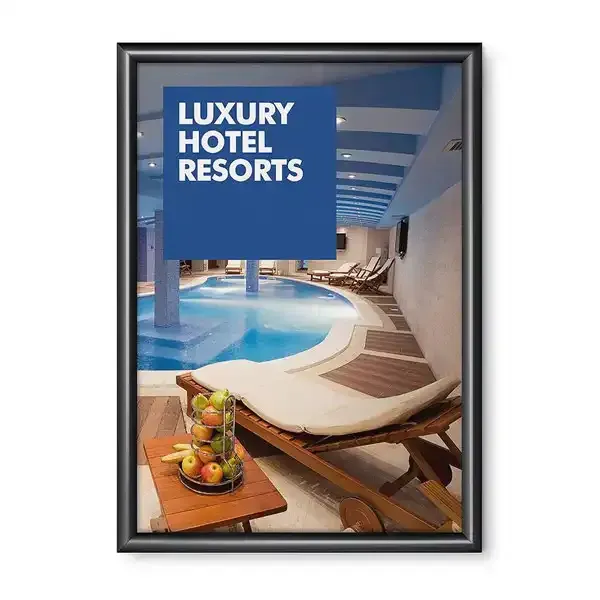 Display Snapramme A2 25mm sort aluminium gering