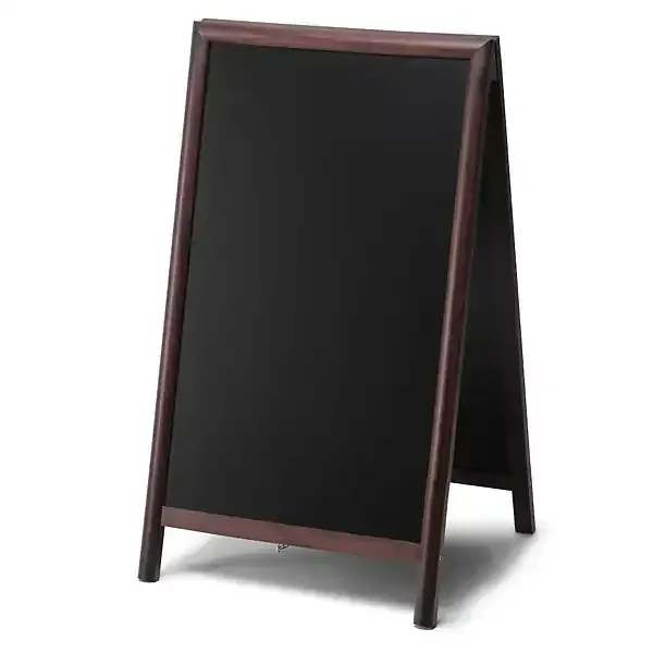Display A-træskilt kridttavle 68x115 mørkbejdset