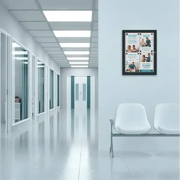 Display Opslagsskab 6xA4 opslagstavle antracit låsbar