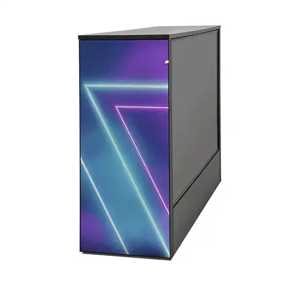 Display 55" messe disk sidegrafik SEG stof 230 g