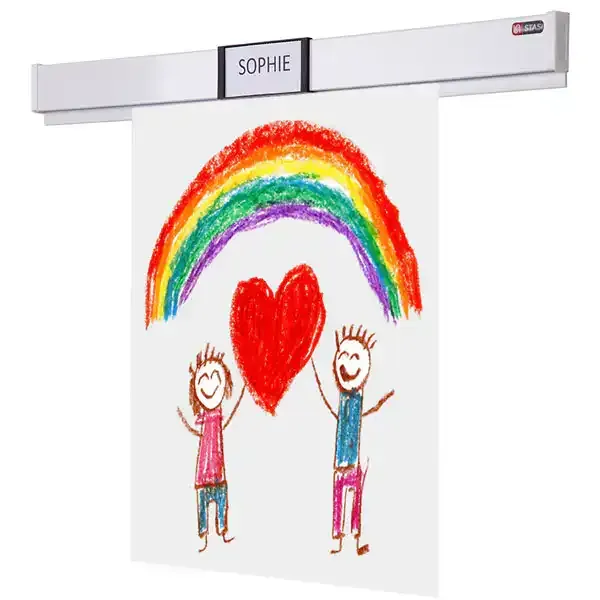 Display Papergrip navneskilt sort 82x35 mm til skinne