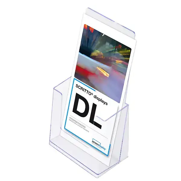Display flyerholder bord M65 1 rum højformat akryl