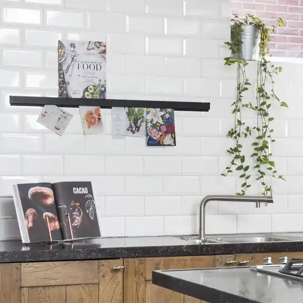 Papergrip skinne sort tekstur 50 cm aluminium