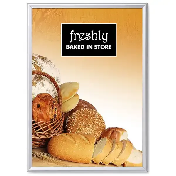 Display snapramme 70x100 cm 32 mm sølv antirefleks