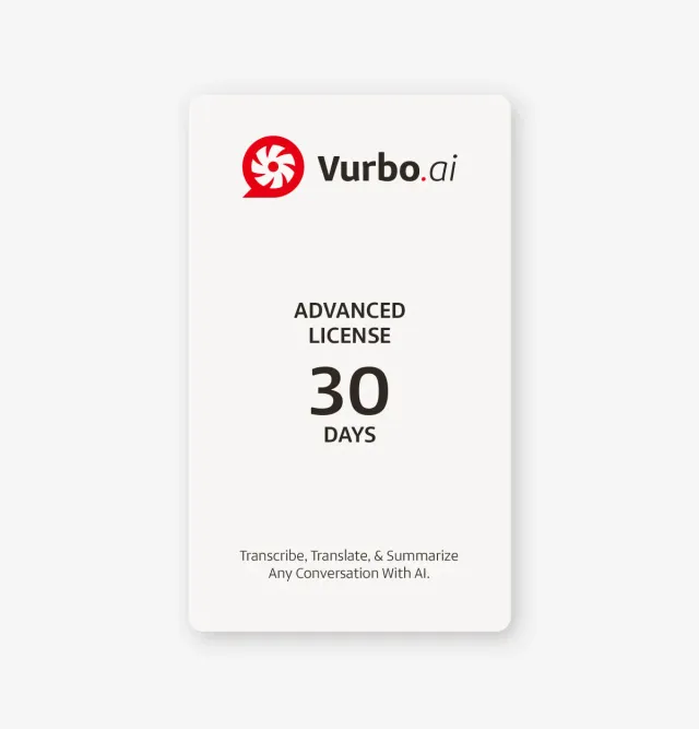 Vurbo.ai Adv softwarelicens 30 dage ubegrænset