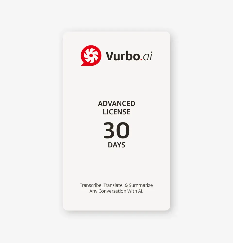 Vurbo.ai Adv softwarelicens 30 dage ubegrænset