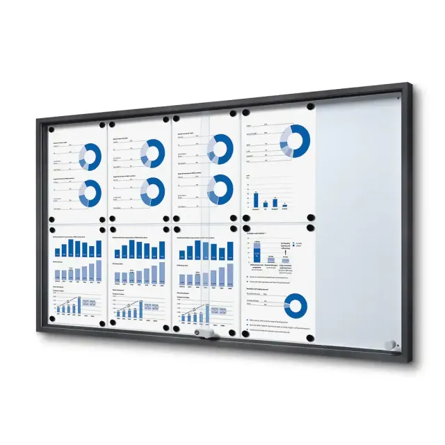 Display Slim opslagsskab 10xA4 antracitgrå skydedøre