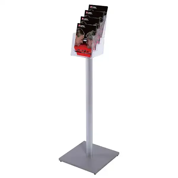 Display brochurestander gulv A5 4 rum aluminium