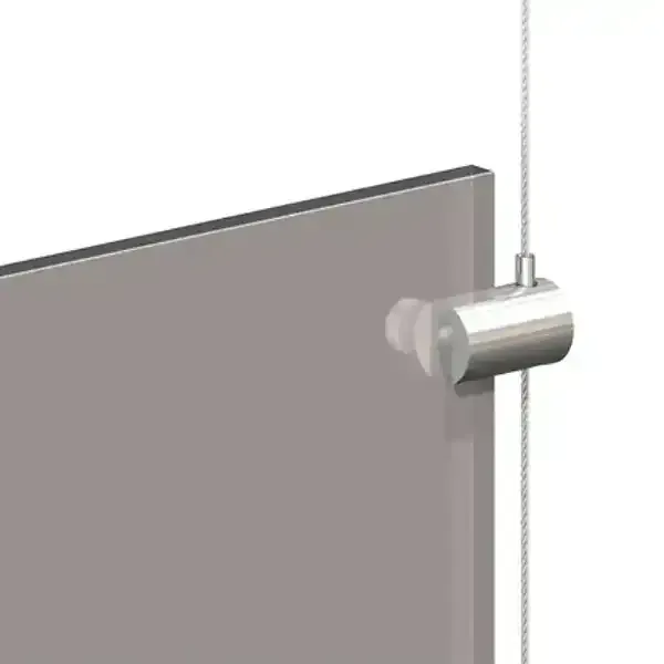 Display Sidegreb one-way akryllomme stålwire messing