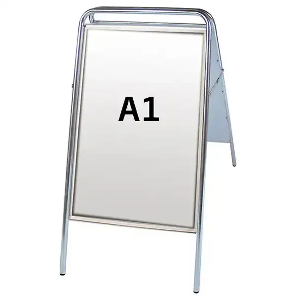 Display Easy Sign gadeskilt 3315SI A1 sølv højformat