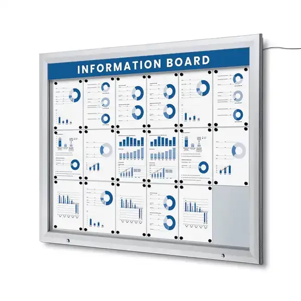 Display Premium opslagsskab LED 21xA4 magnet udendørs