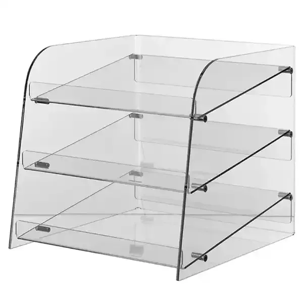 Display borddisplay akryl 3 skraa hylder klar