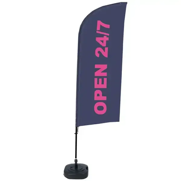 Display BeachFlag OPEN 24/7 flag 89x240 cm komplet