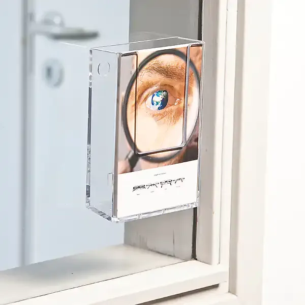 Display Limknapper Ø19 mm transparente klæbepuder