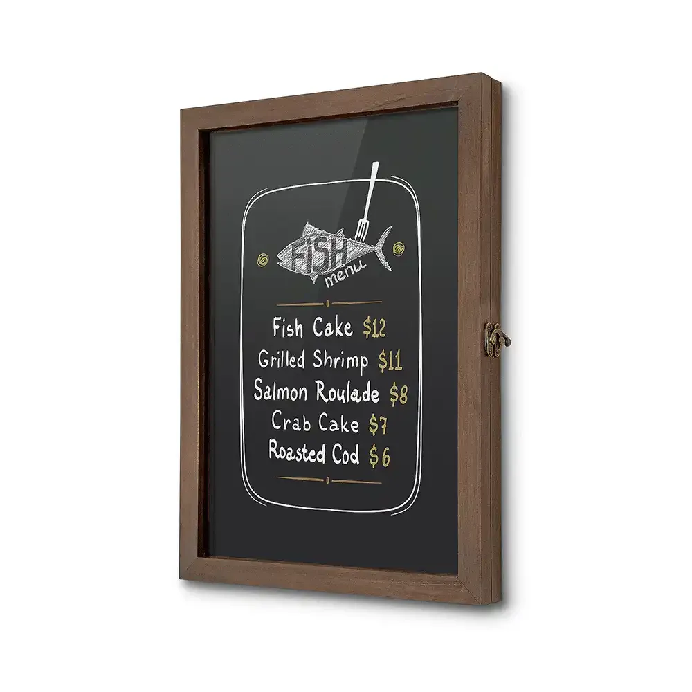 Display Wooden Showcase opslagsskab A3 træ magnetisk
