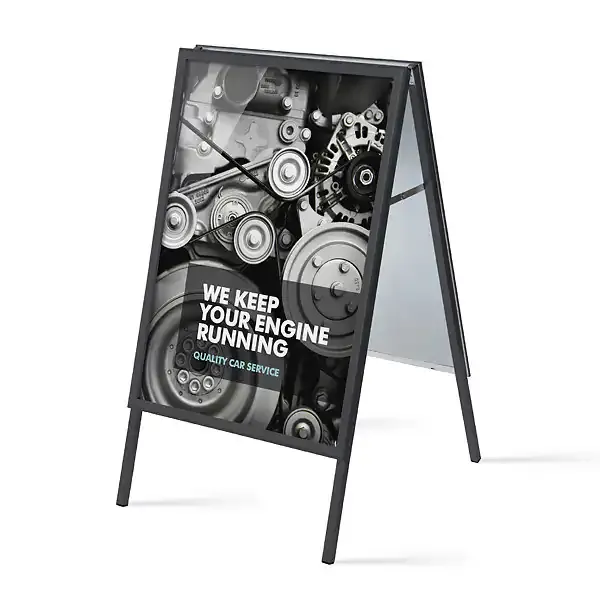 Display Alu-Line 70x100 gadeskilt sort snapramme