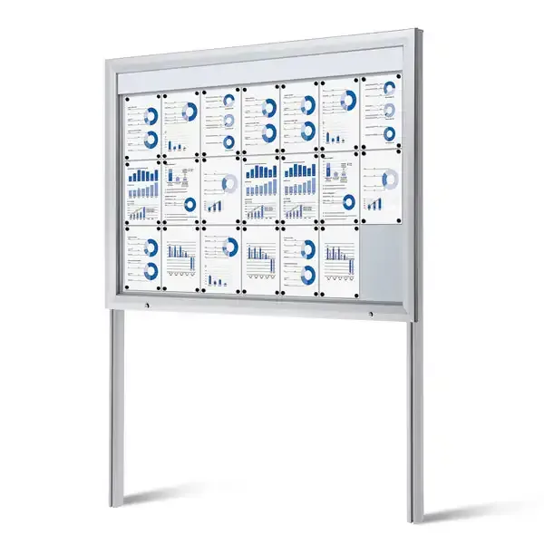 Display LED Outdoor 21xA4 opslagsskab magnet med stolper